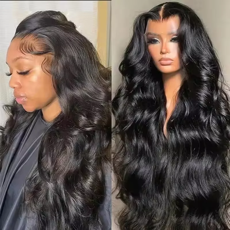 

Натуральные парики из 100% человеческих волос с естественной волной, с невидимой лентой, 360-градусные кружевные парики с фронтальной частью, предварительно выщипанные, 13x4 HD кружевной фронтальный парик, 5x5 безклеевые, готовые к ношению