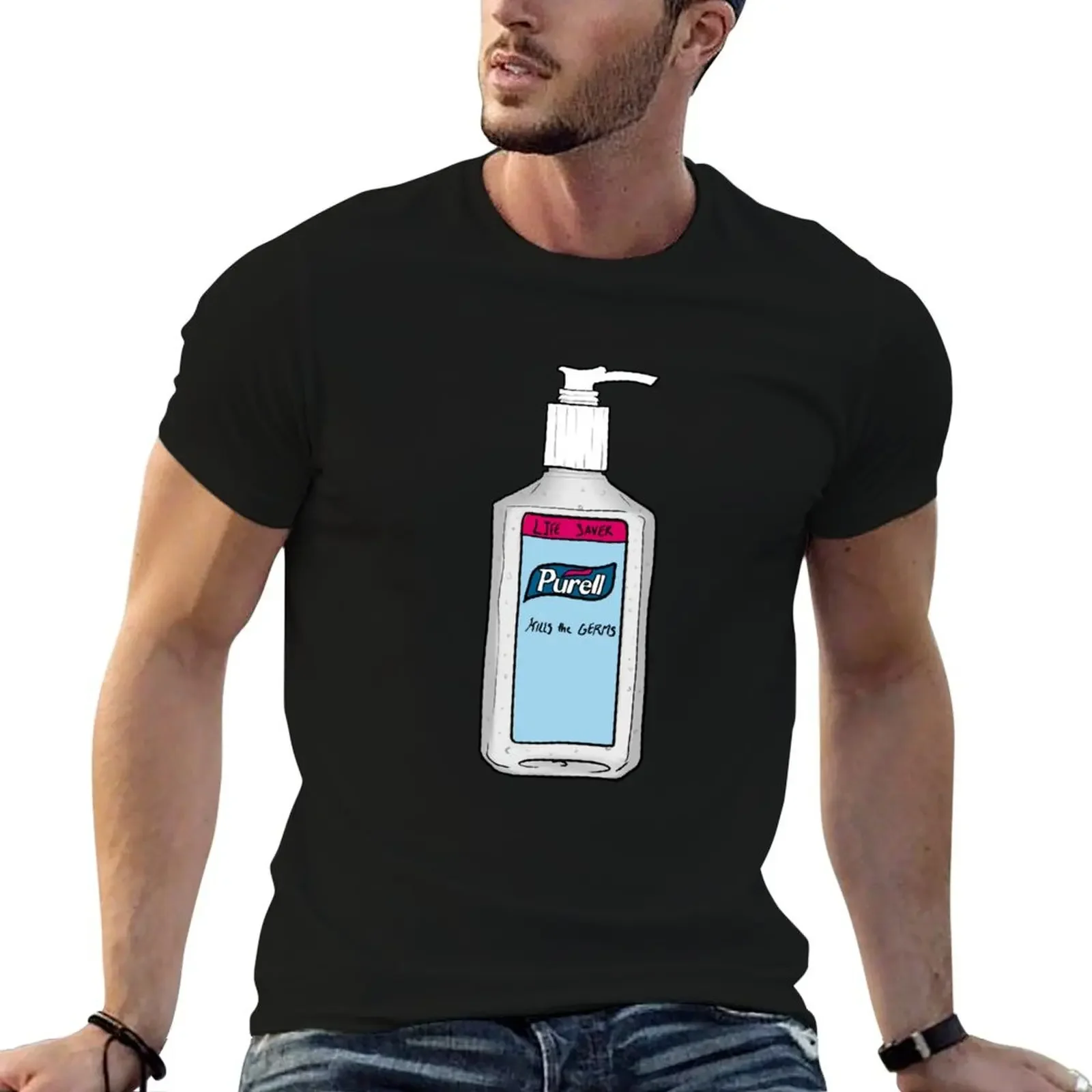 Purell hand sanitizer sticker drawing T-Shirt new edition custom shirt mens funny t shirts