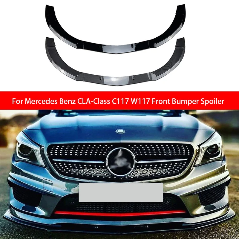 

For Mercedes Benz CLA-Class C117 W117 CLA200 CLA260 CLA45 AMG 2013-2015 Front Bumper Spoiler Lip Car Splitter Trim