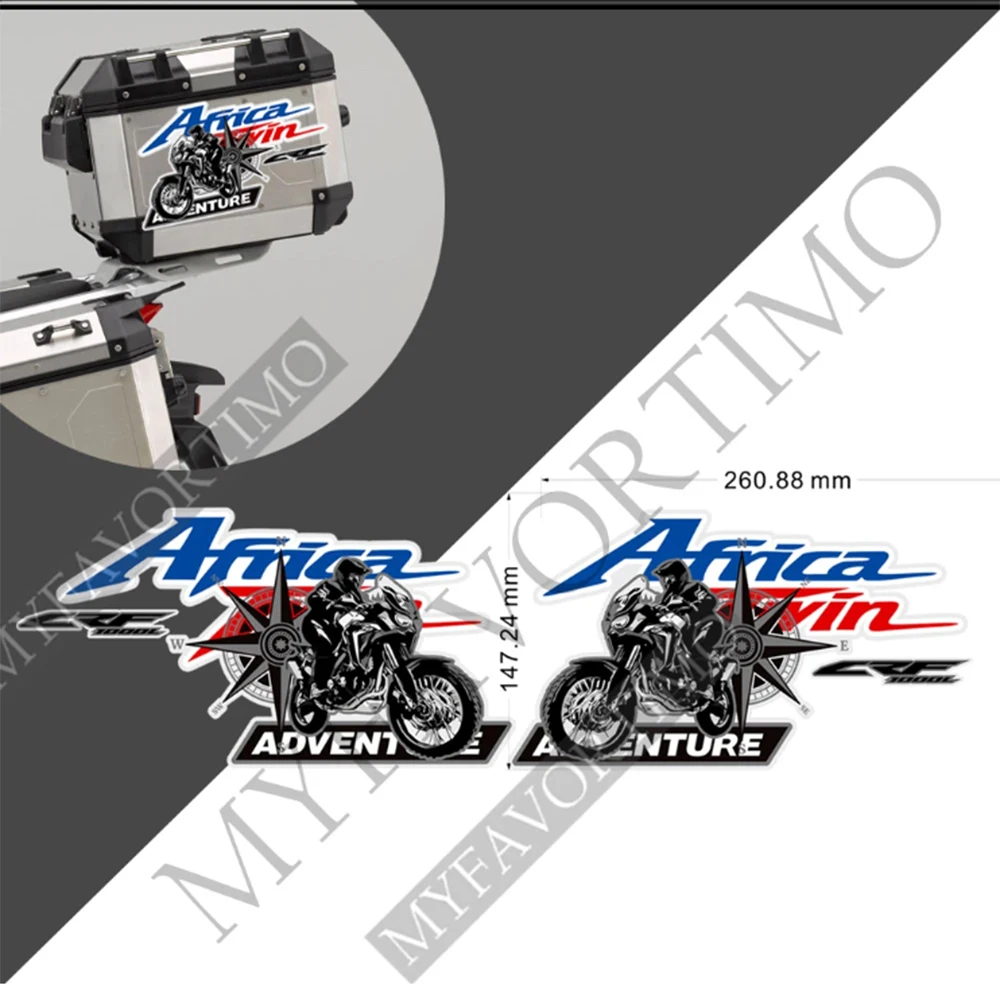 

For Honda Africa Twin CRF1000L CRF 1000 AfricaTwin Trunk Cases Panniers Luggage Aluminium Box Adventure Tank Pad Stickers Kit