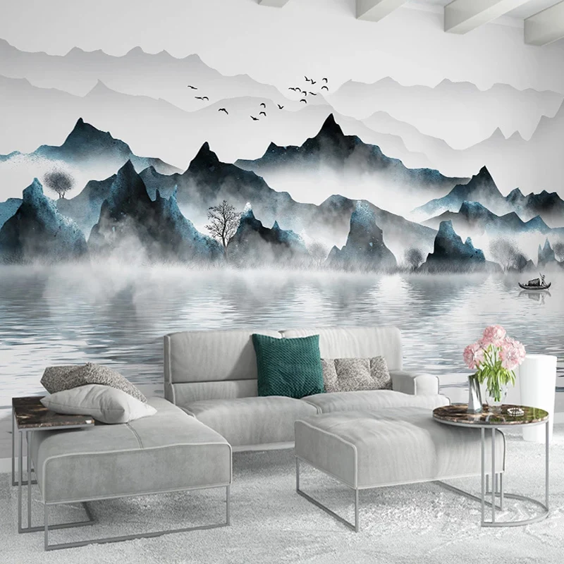 Custom Wallpaper New Chinese Style Ink Landscape Photo Wall Mural Living Room TV Sofa Study Backdrop Home Decor Papel De Pared