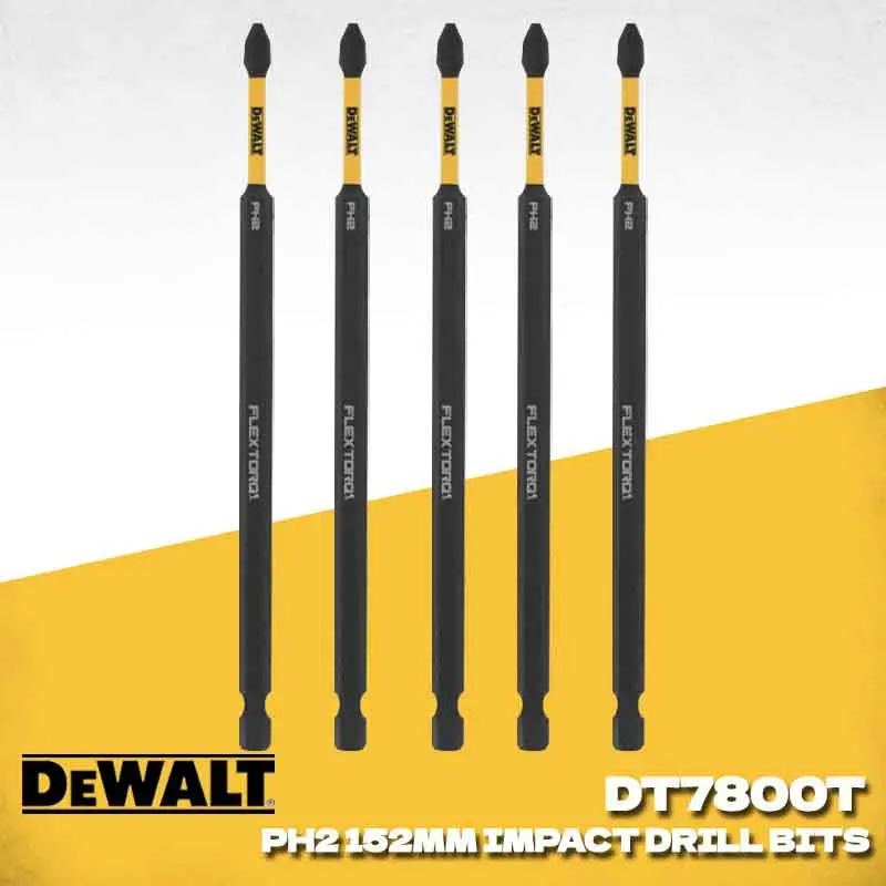 DEWALT DT7800T PH2 Conjunto de Pontas de Impacto FLEX TORQ 152MM para Parafusadeira de Impacto, Acessórios para Ferramen