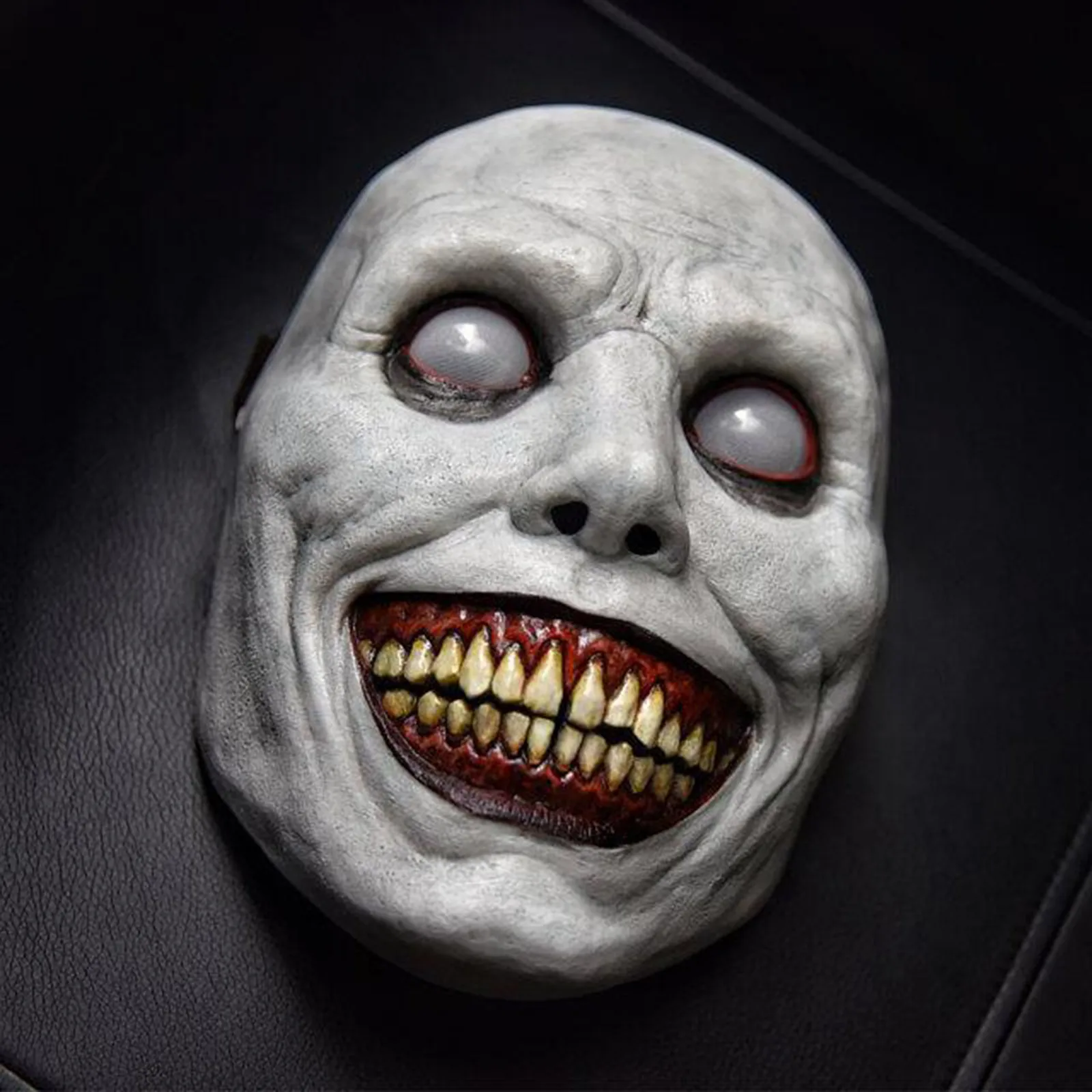 

Scary halloween mask smiling demons horror facial masks evil cosplay props party masquerade halloween mask clothing accessory