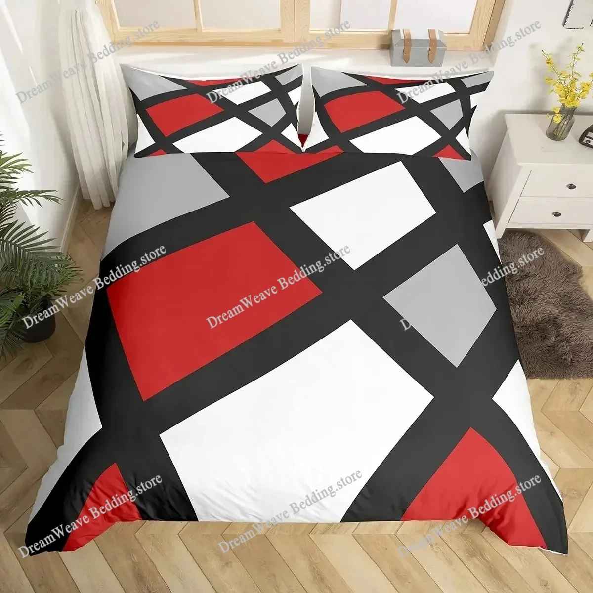 

Zebra Pattern Duvet Cover Set King Size Abstract Stripe Animal Skin Bedding Set Geometric Lines Modern Polyester Comforter Cover