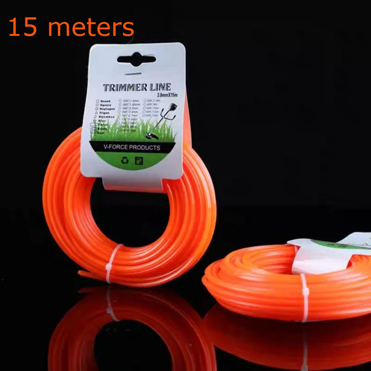 2.4mm * 15000mm redondo corte forte strimmer linha de náilon cortador de escova strimmer aparador fio aparador de grama cabeça rolo fio de corte