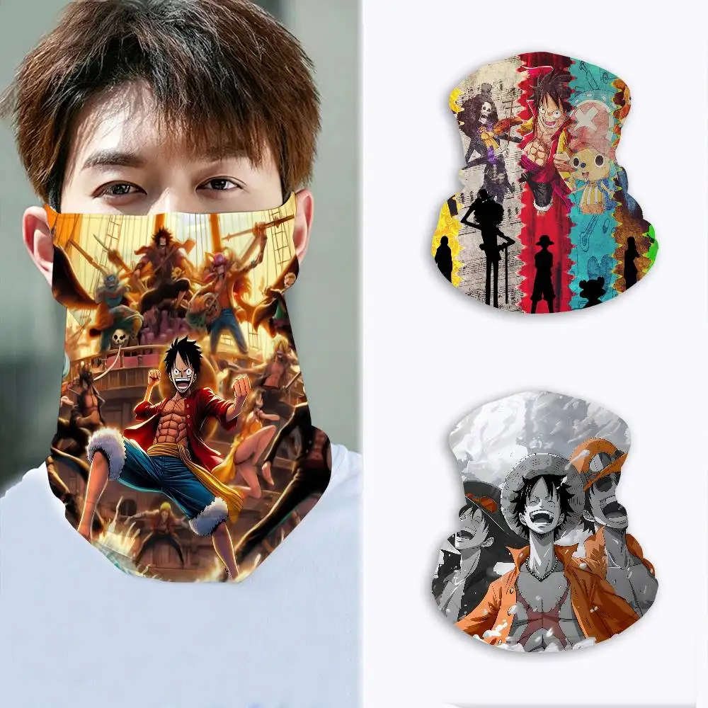 Anime One Piece Atmungsaktiver Nahtloser Nackenwärmer UV-Schutz Schlauchschal für Ski, Motorrad, Radfahren, Wandern