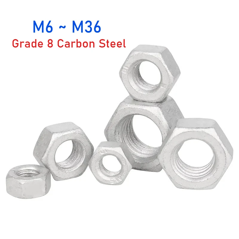 M6 M8 M10 M12-m36 Gb6170 Grade 8 Carbon Steel Hex Nuts Dacromet Dacromet Coated Anti-rust Corrosion Resistant Metric Nuts