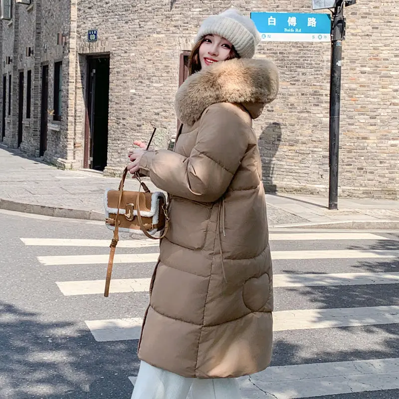 سترة نسائية شتوية أوروبية جديدة من القطن سترة فضفاضة للركاب بقلنسوة سترات دافئة #4