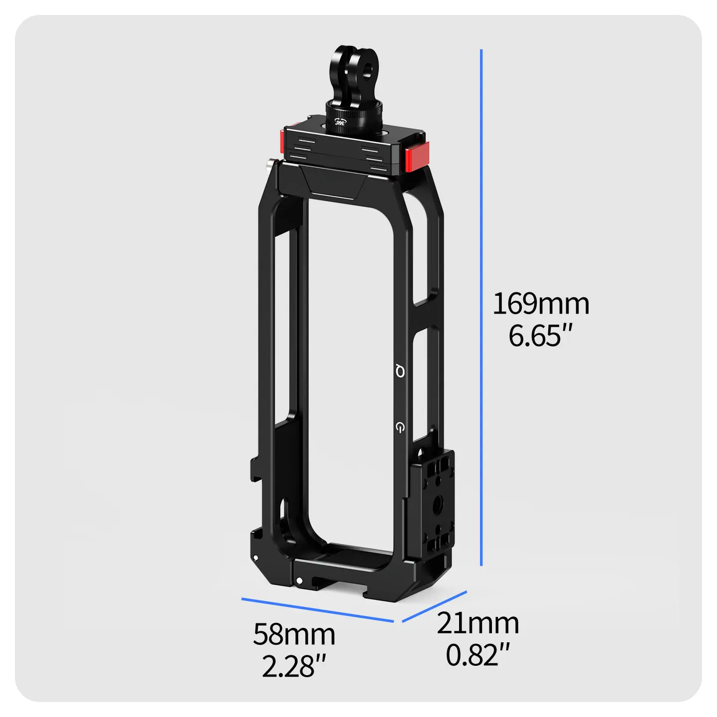 Kamerakäfig für Insta360 X4 Air 360 Kamera, drehbarer Stativadapter, Cold Shoe Halterung, Erweiterung, Lichthalterung, Selfie Stick Halterung – Detail 4