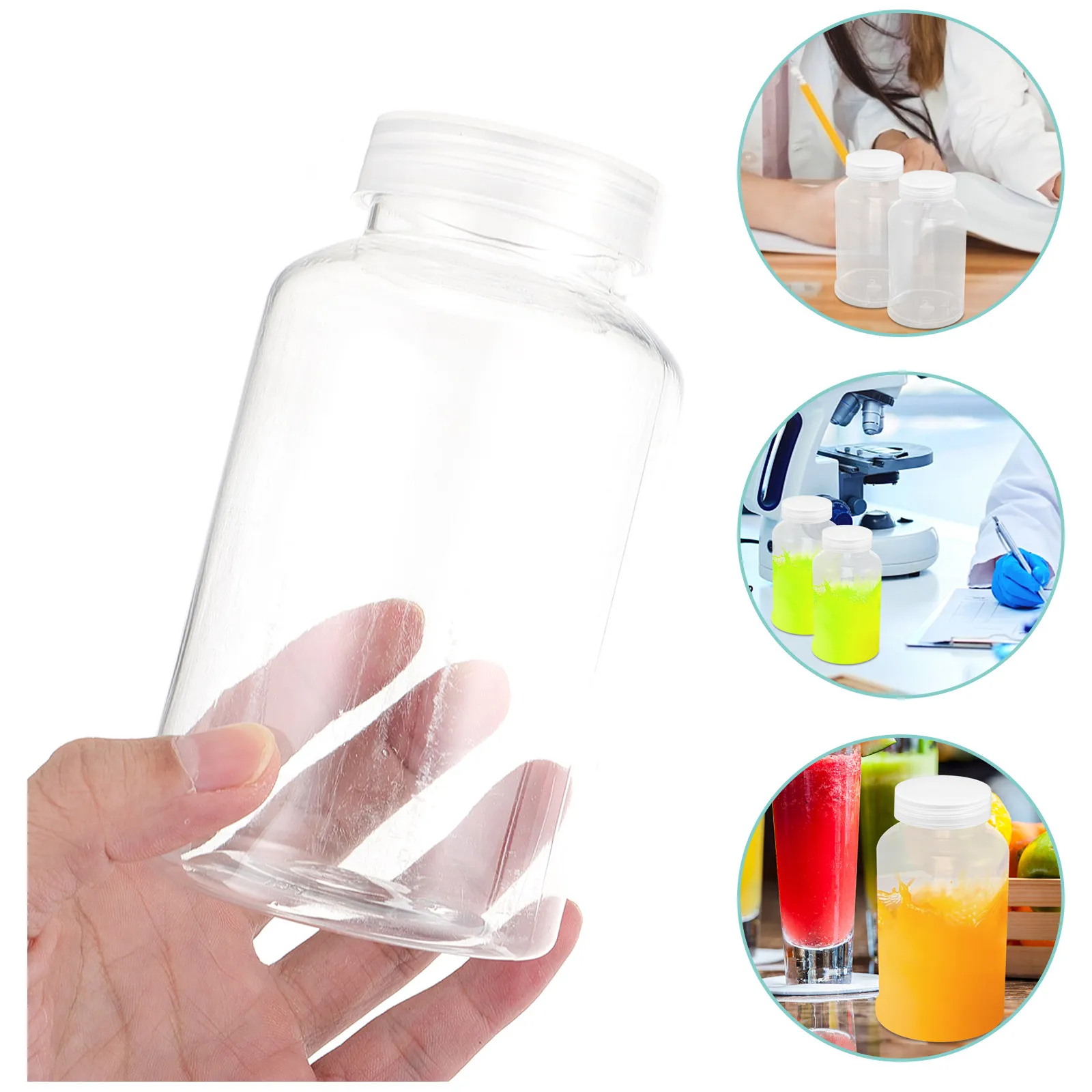 6 uds. Botellas de plástico para bebidas de 500 ml, contenedores de almacenamiento con tapas, botellas transparentes para subempaque, para uso diario, portátiles y a prueba de derrames