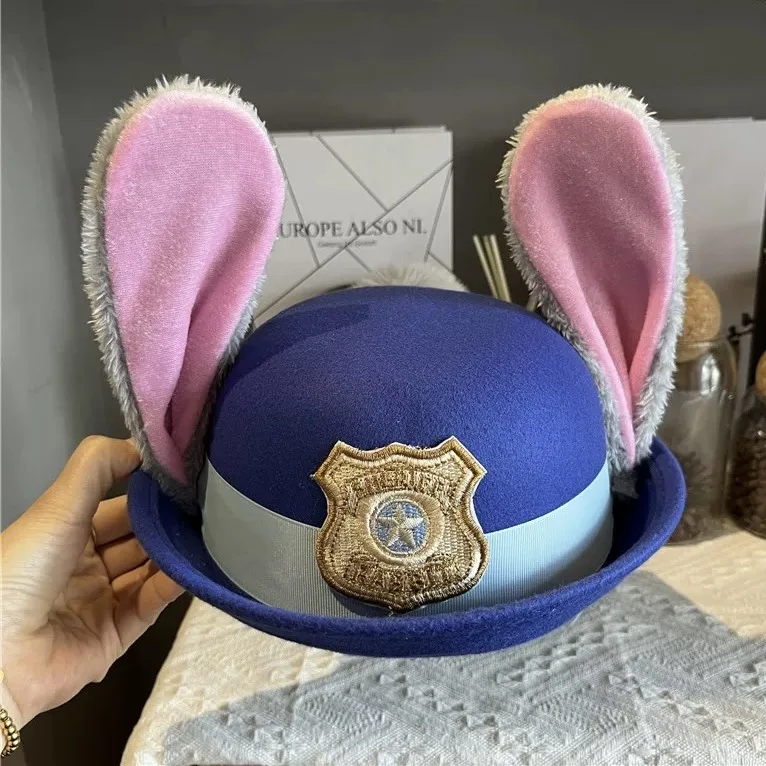 Cartoon Zooto2 Judy Cosplay Prop Judy Hopps Hat Judy Rabbit Officer Hat Hairpin Rabbit Brooch For Hallowmas Party Adult Comicon