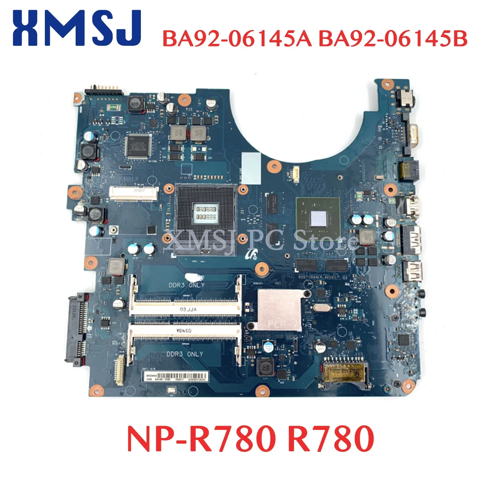 XMSJ For Samsung NP-R780 R780 Laptop Motherboard BA92-06145A BA92-06145B BREMEN-M GT330M 1GB HM55 DDR3 Free CPU