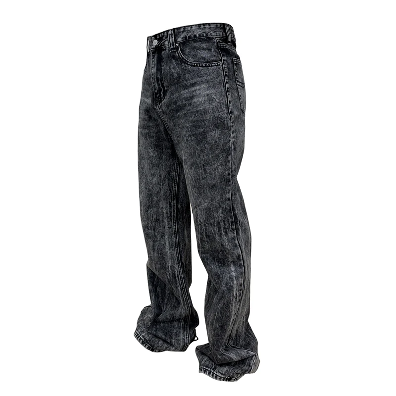 

Washed high-waisted Black Made Old Ripped Flared Jeans men's And women's Pants