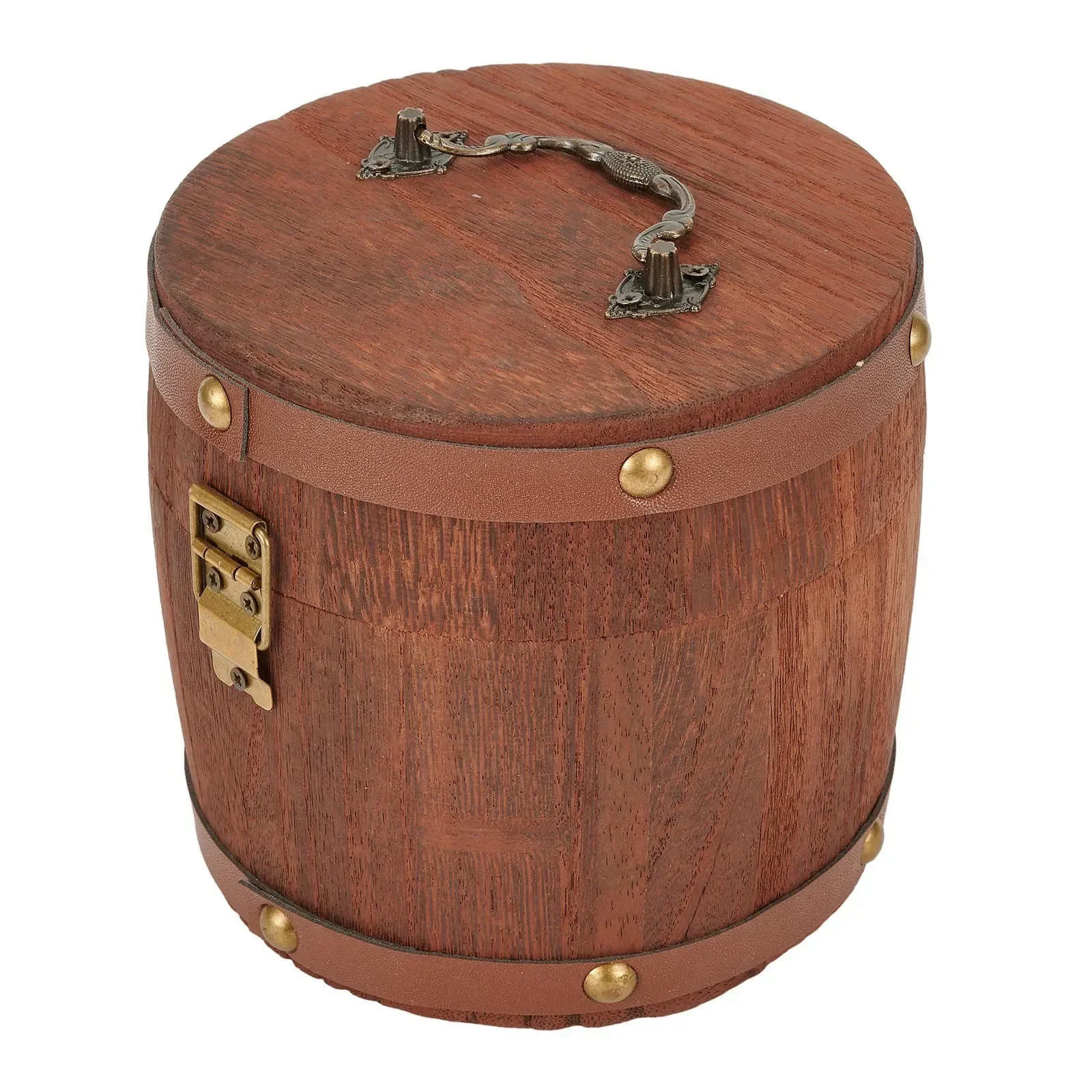 Wooden Tea Containers Candle Cans Tea Box Candy Snacks Small Round Cans Portable Canister Storage Bin Wood Cans Packaging