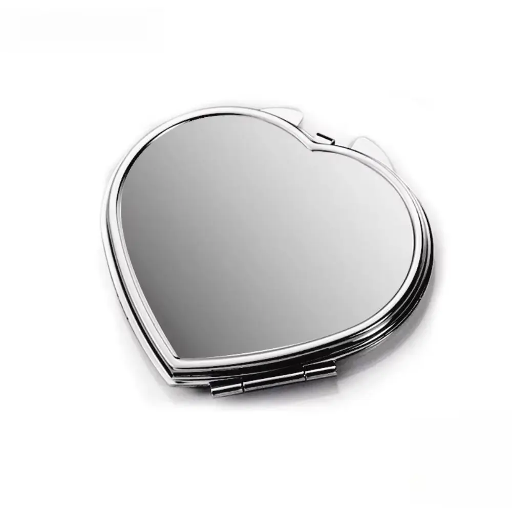 Small Size Stainless Steel Makeup Mirror Folded-Side Design Lightweight Pocket Cosmetic Make Stainless Steel Exquisite