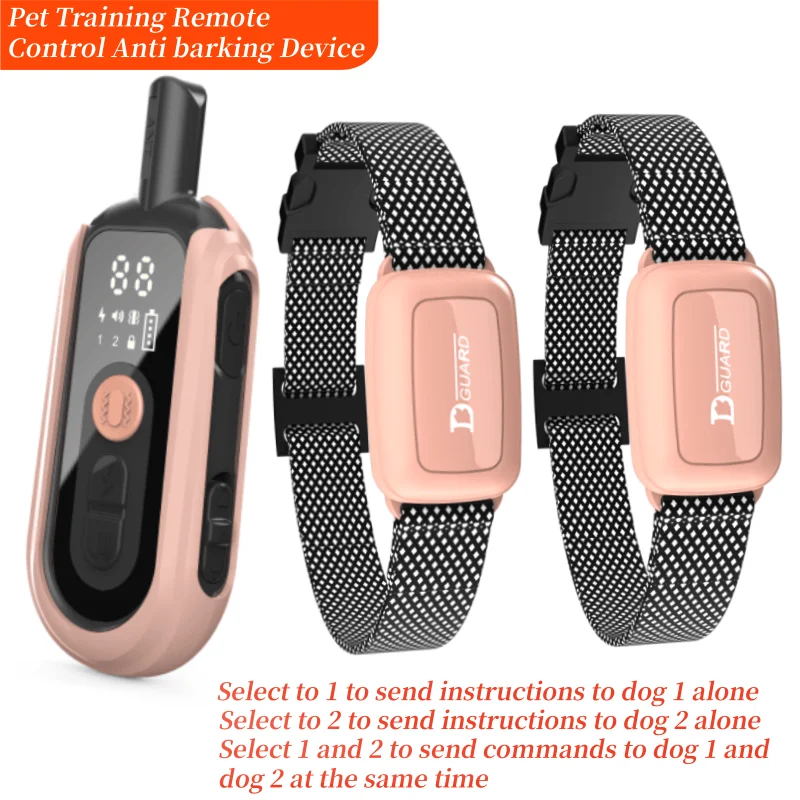 

1000m Dog Training Collar Waterproof Pet Remote Control Rechargeable Electric Anti-Bark with Shock Vibration Sound LCD Display