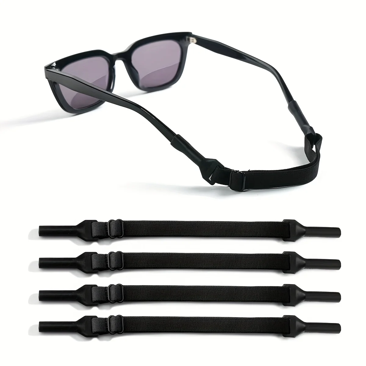 Adjustable Elastic Anti‑Loss Glasses Chain 2Pcs, Sports Anti‑Slip Glasses Strap Set for Running and Daily Outdoor Use