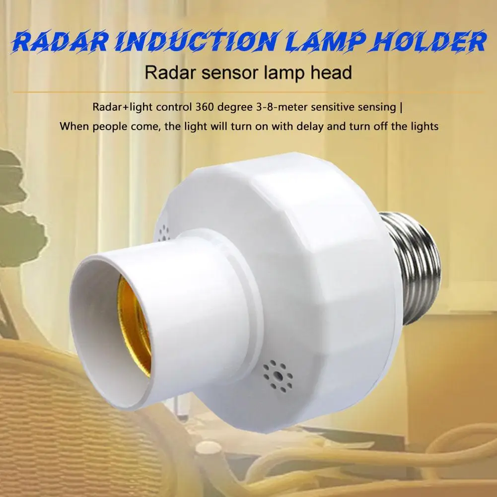 

Intelligent Human Body Sensing Lamp Head E27 Bulb Holder Adapter Base Kitchen Bedroom Light Switch Human Motion Sensor Switch