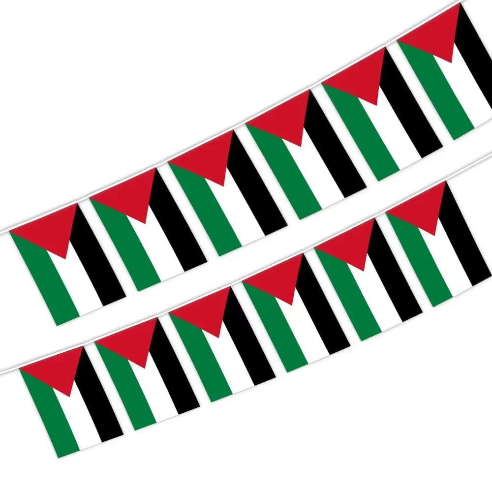 Z-ONE FLAG  20pcs/lot Palestine bunting flags 14x21cm Pennant Palestine String Banner Buntings Festival For Party decor