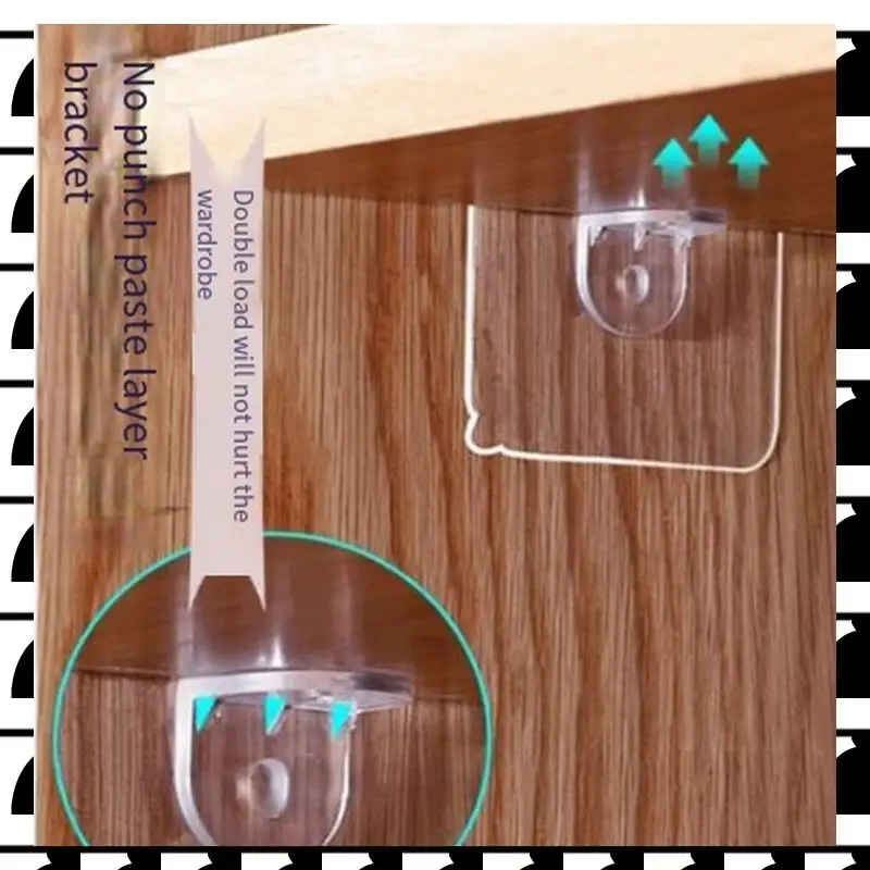

A44U Self-Adhesive Shelf Brackets No Drilling Required Shelf Support Nails Suitable For Kitchen Cabinets, Bookcases