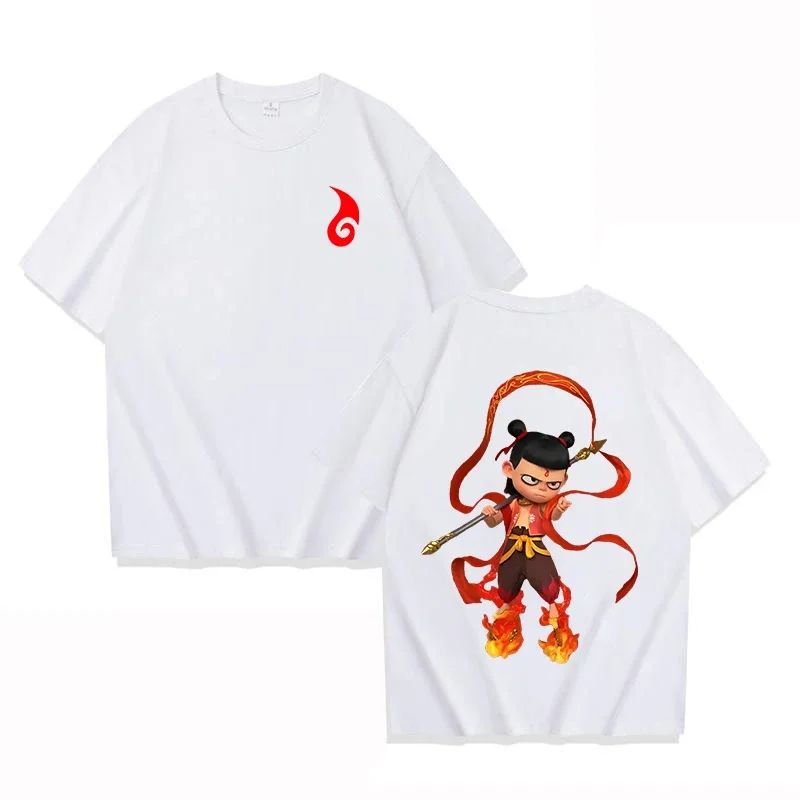 Hot Chinese Anime Ne Zha Graphic T Shirts Women Men Fashion T Shirt Kawaii Top Unisex Casual O-neck Short Sleeve Clothing