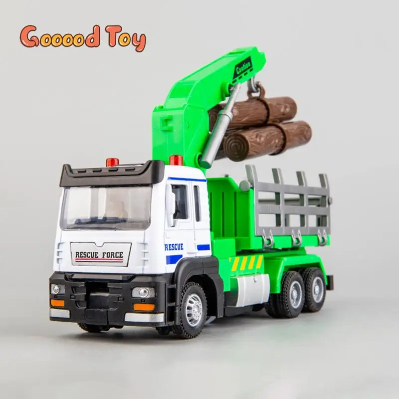 1:32 Simulation Transport Engineering Logging Truck Kids Toy Alloy Model Construction Trucks Children's Logging Car with Lights