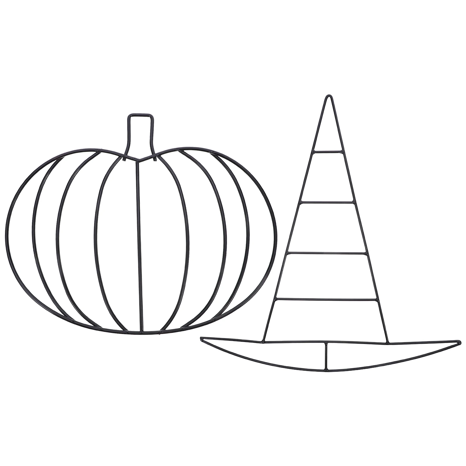 

2 Pcs Pumpkin Hat Wreath Iron Ring Garland Decor Costume Headband Autumn Small Decorations for Home