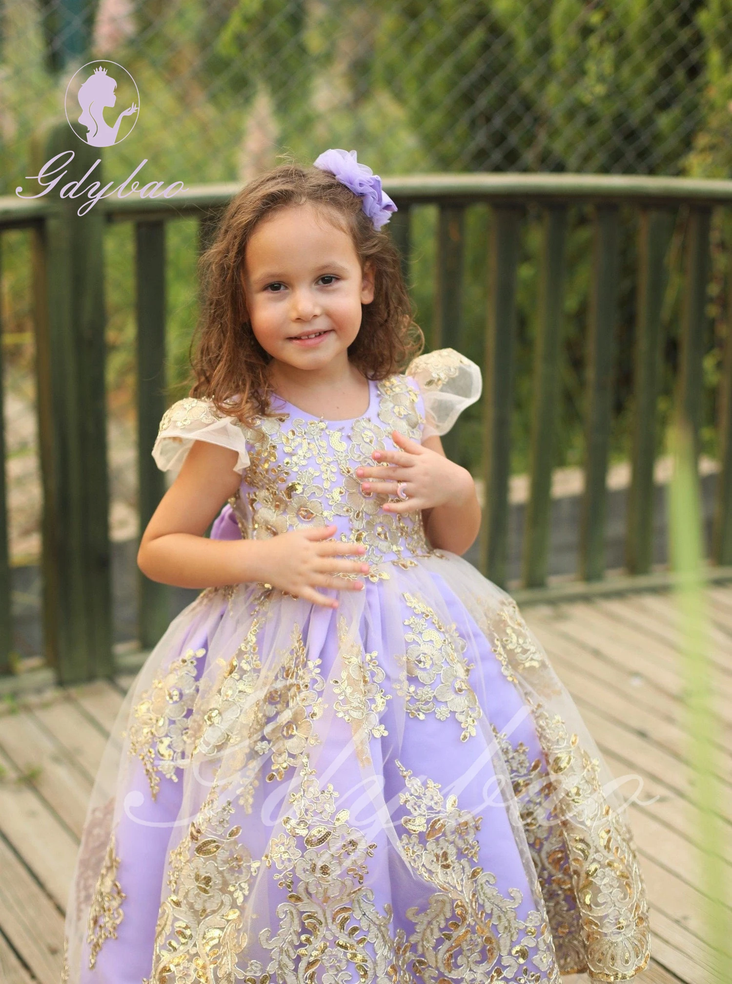 Princess Flower Girl Dresses for Wedding Sequins Appliques Floor Length Girl Kids Birthday Party First Holy Communion Gowns