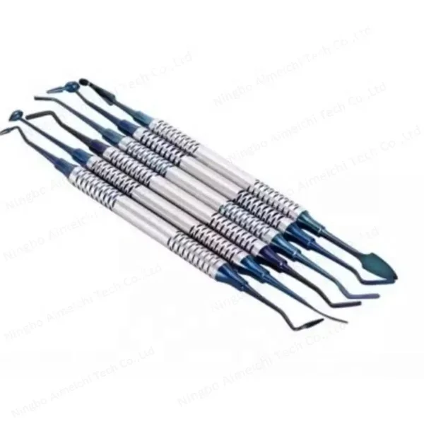 

Stainless Steel Blue Titanium Dentals Cement Teeth Filling Spatula Instruments Set of 6 pcs