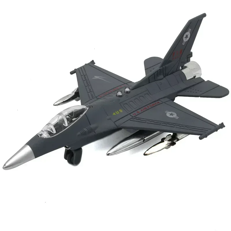 نموذج سبيكة طائرة مقاتلة من Air Force F-16 مجموعة المتحمسين العسكريين تتميز بتأثيرات ضوئية صوتية إلكترونية هدية للأطفال