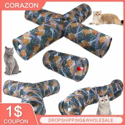 Pet Crinkle Tunnels Cat Tunnel Tube Polyester Toy Tunnel Bored Pet Supplies Pet Training Interactivetoy Convenient Printing