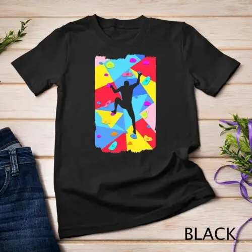 Bouldering Climber Abstract Free Climbing Rock Formation T-Shirt Unisex T-shirt