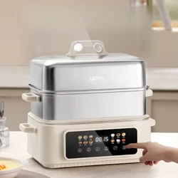 Stainless steel electric steamer household multi-functional three-layer large-capacity steamer cooking integrated pot