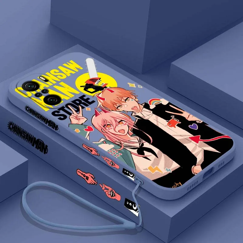 Anime Chainsaw Man power Denji Cover For Xiaomi Redmi Note 15 14 13 12 11 10 12S 11S Pro Plus 4G 5G Liquid Left Rope Phone Case view 5