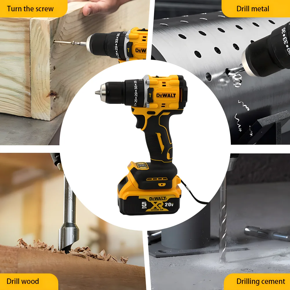 DEWALT DCD805 20V Power Tools Brushless Impact Drill Cordless Electric Screwdriver Multi-Function Hand Drill woodworking tools