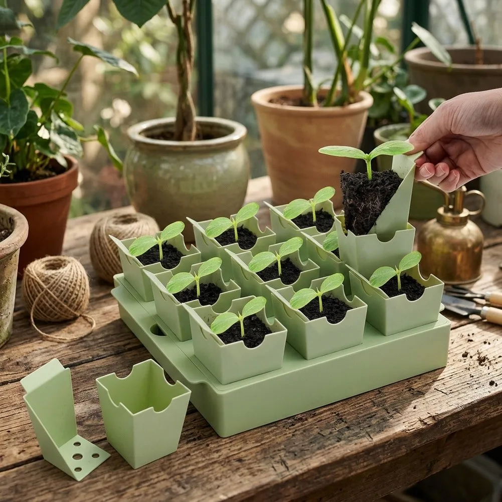 Grow Tray with Lift-Out Handles and Bottom Watering Design for Controlled Moisture Absorption and Reduced Overwatering Risk
