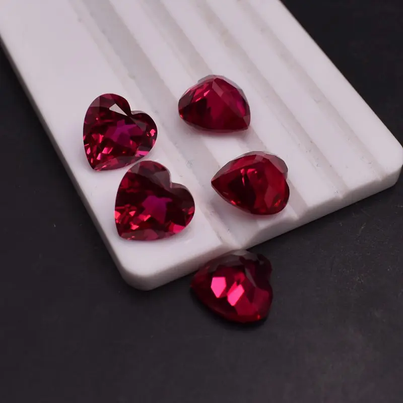 Natural Red Ruby 12x12mm 10.5Cts Sri-Lanka AAAAA+ Ruby Heart Shaped VVS Loose Gem For Jewelry Making