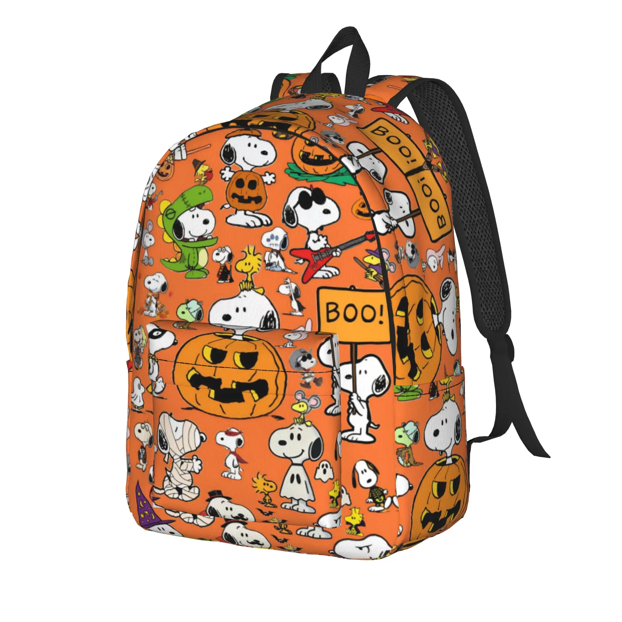 Snoopys Pumpkin Halloween Backpack for Men Women Cool High School Hiking Travel Daypack  Laptop Computer Canvas Bags Sports