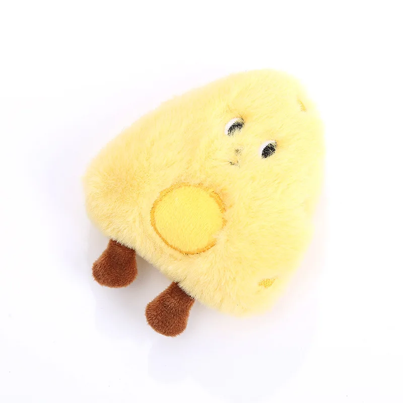 Cat Toys Cute Breakfast Bread Rice and Vegetable Roll Egg Shaped Plush Toys Cats and Dogs Optional Chew Resistant Molar Pet Toys