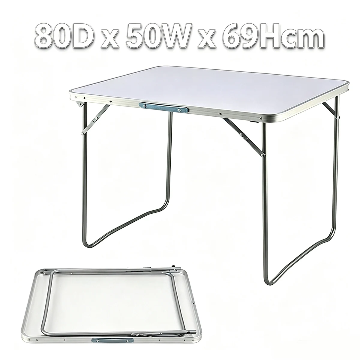 80 cm x 60 cm x 69 cm Campingtisch, Klapptisch aus Aluminium, Picknicktisch
