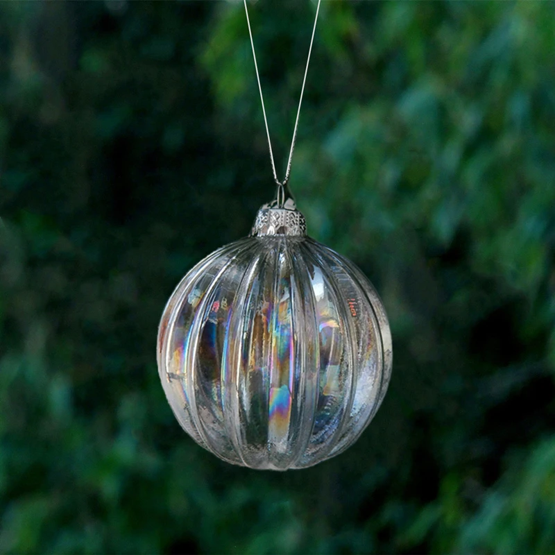 

Free Shipping 8pcs/pack Diameter=8cm Pearl Lustre Hanging Glass Ball Home Decoration Ornament Handmade Festival Live Prop Globe