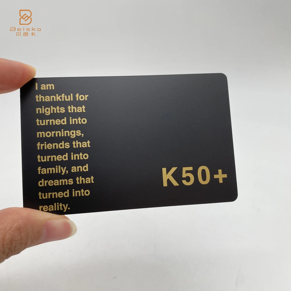 Sublimação Laser Cut Out QRcode Lealdade Cartão de metal VIP preto fosco personalizado