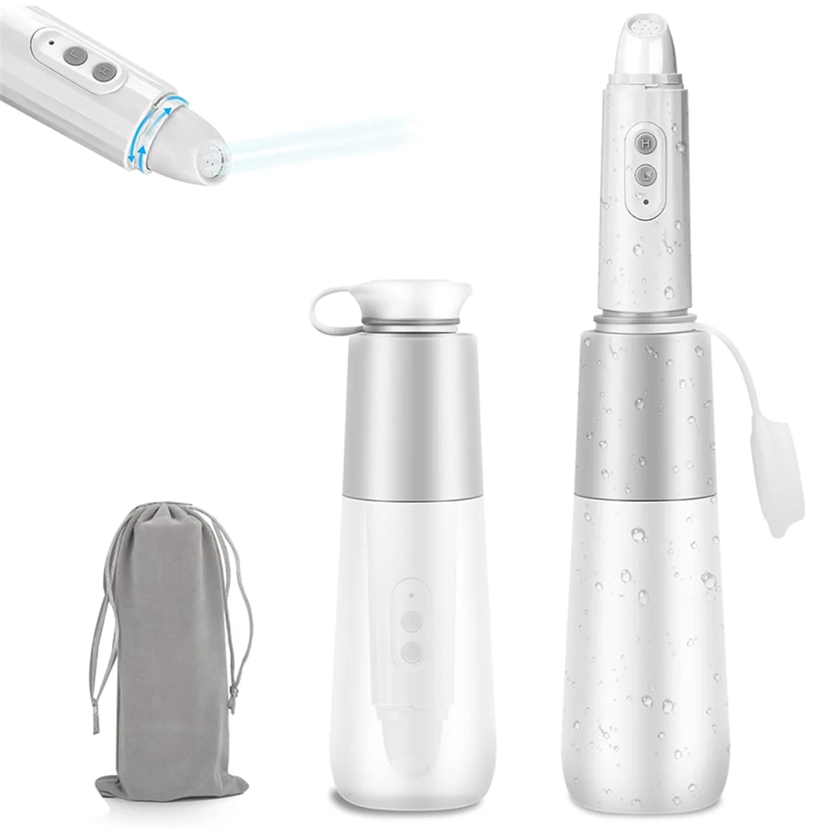AT77 Portable Bidet, Travel Bidet, Rechargeable Portable Bidet, Mini Handheld Portable Bidet Sprayer with Travel Bag White