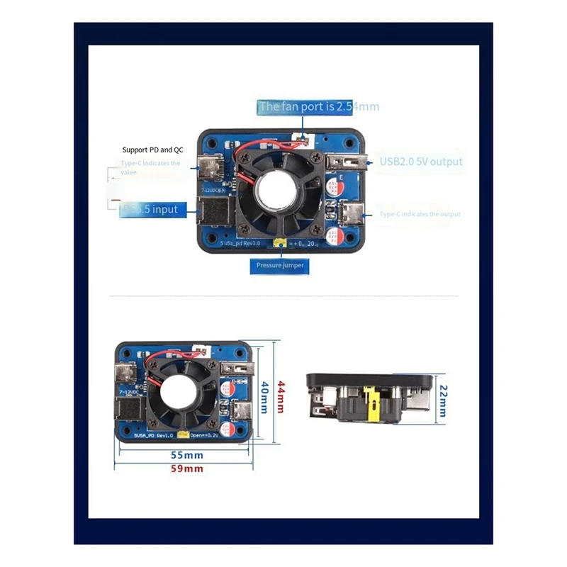 Module d'activation Module d'activation de déclenchement pour Raspberry Pi 5 Jetson 5V5A 27W PD DC USB double entrée large tension double sortie