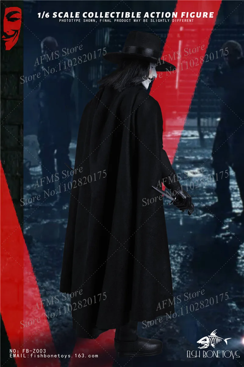 FISH BONETOYS FB-Z003 1/6 Scale Collectible Figure V Vendetta Hugo Weaving  Full Set 12Inch Men Soldier Action Figure Model