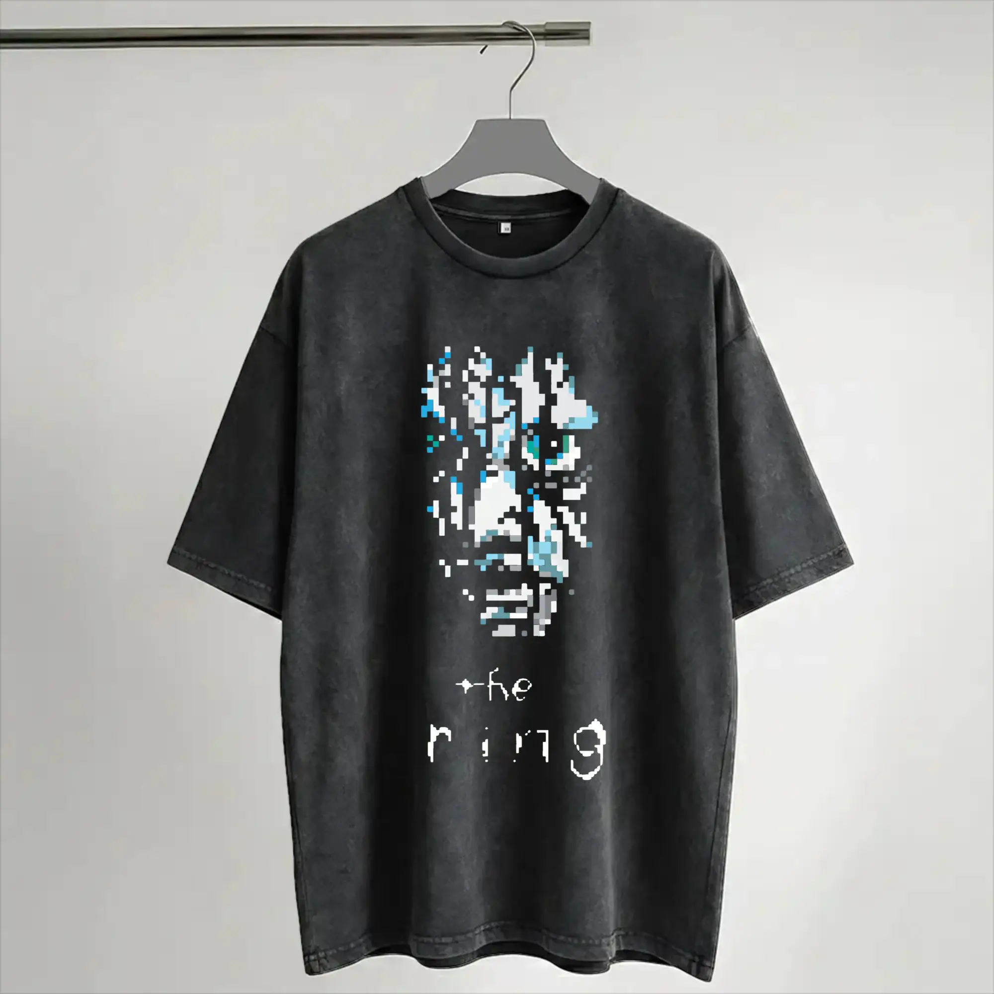 The Ring Horror Movie T Shirt Hip Hop Washed Short Sleeve Oversize T-Shirt  Vintage Men Women Streetwear Summer Tops Tees