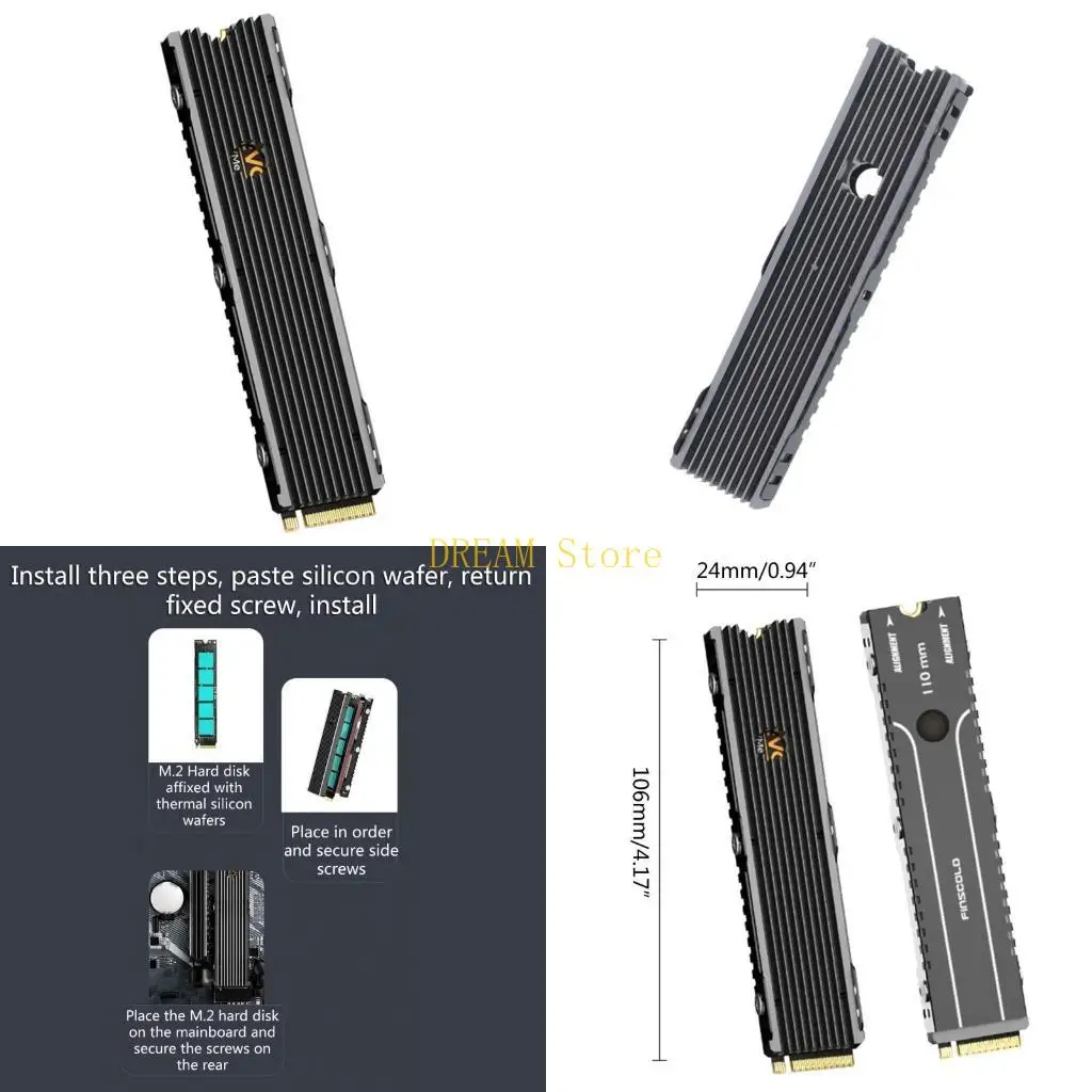 Thin Aluminum Hard Drive for M.2 NGFF SSD Heat Sink HDD Thermal Pad Cooler Best Sale