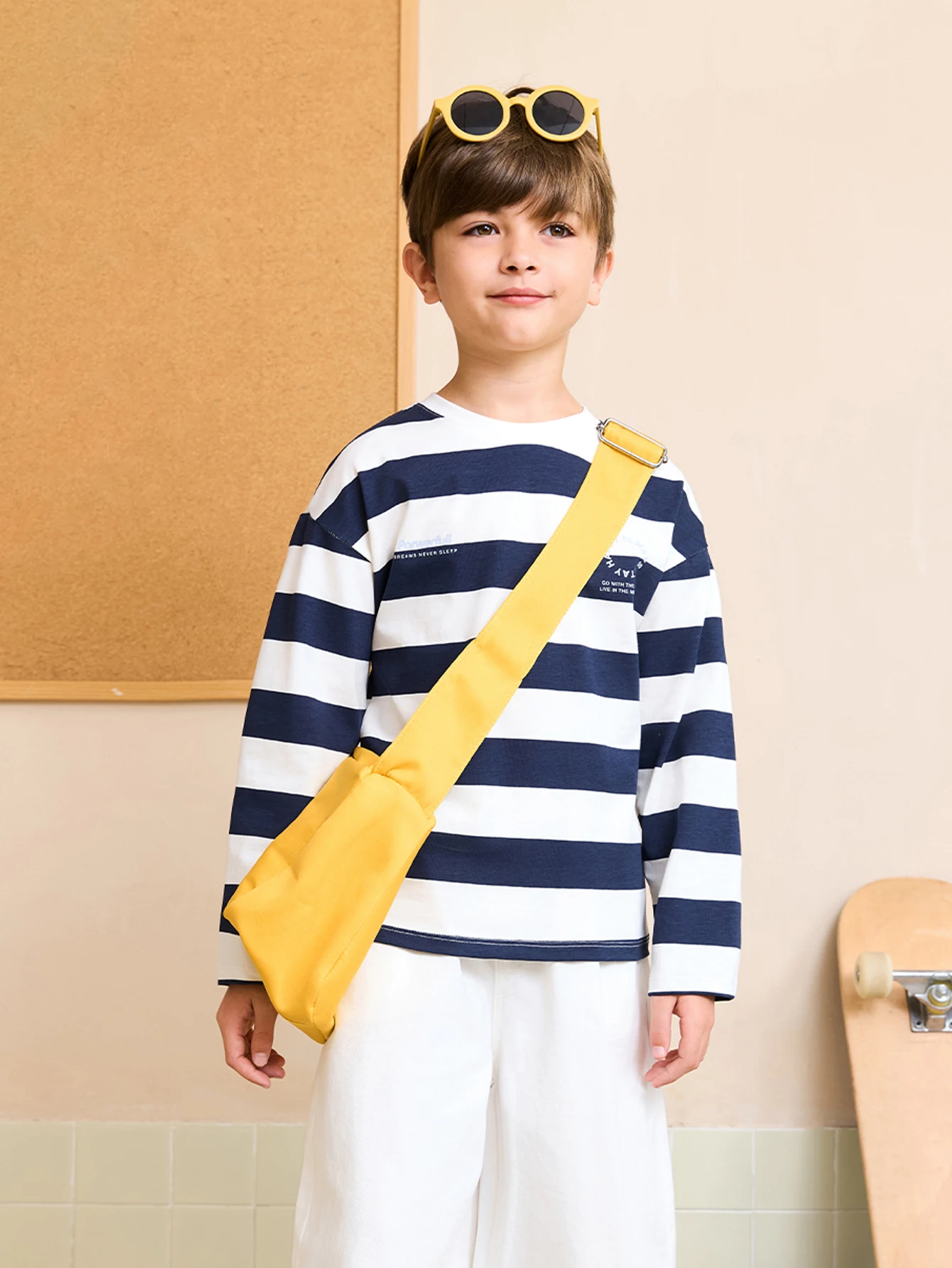 

MARC & JANIE Big Kids Boy, приятная для кожи хлопковая полосатая футболка с длинными рукавами для больших детей, осень 551150