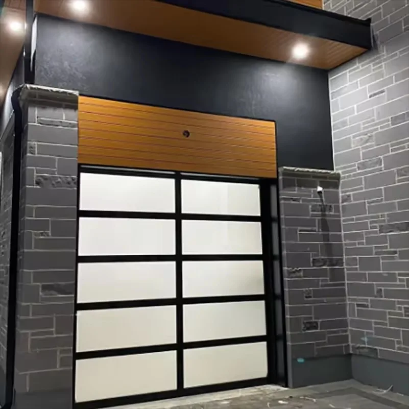 Any Size Custom Luxury Frameless Glass Garage Door Double Tempered Glass Material Modern Household Fully Automatic Electric Door