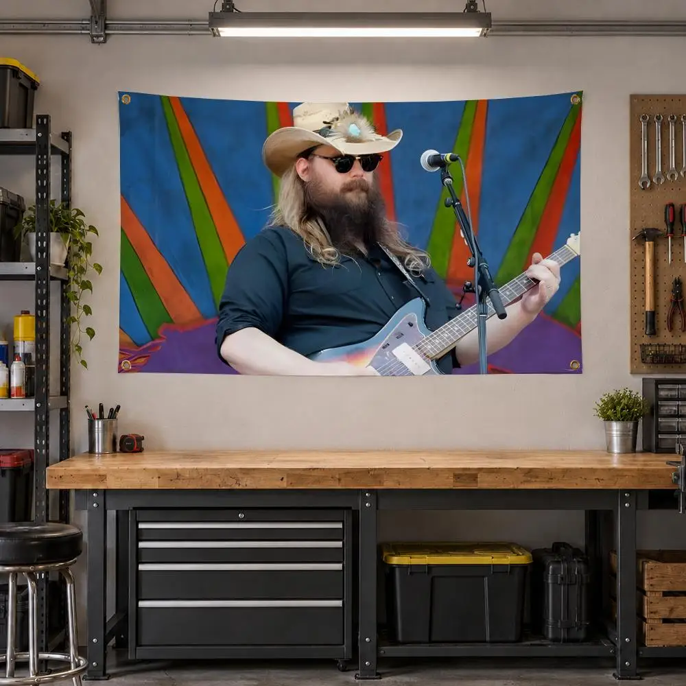 Singer Chris Stapleton Country Flags Personalized Banner Flag Room Dorm Camping Picnic Garage Bar Outdoor Wall Decor